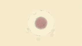 Abstract medical illustration of a cell and moving particles process. Design. Dark core inside and the liquid transparent shell with microscopic particles, concept of biology. - Powered by Shutterstock - Get 15% off with code: PIKWIZARD15