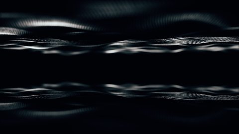 Abstract digital waves animation 4k loop on black background
