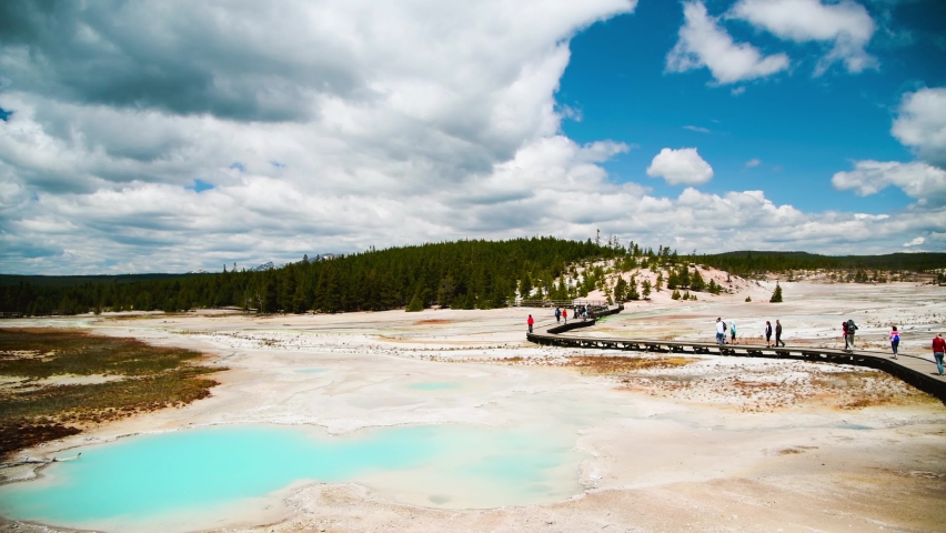 Yellowstone National Park, Wyoming. Norris Geyser Basin in summer season