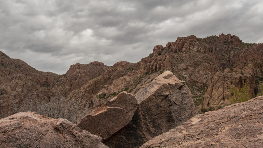 Big Bend Campsite Timelapse of Clouds Moving Across Mountains