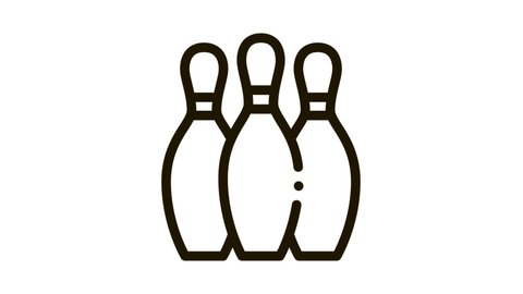 Bowling Skittles Icon Animation Line