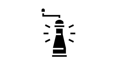 pepper mill glyph icon animation