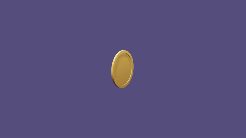 Best Animated spinning gold coin on green screen. Excitement, luck, fortune. Flat object animation. 360 degrees spinning coin. Looped animation, 3D animation. Royalty-Free Stock Footage #1079463419