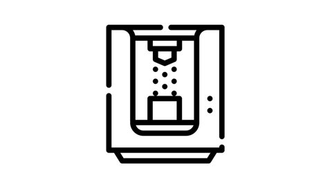 sandblasting chamber glyph icon animation