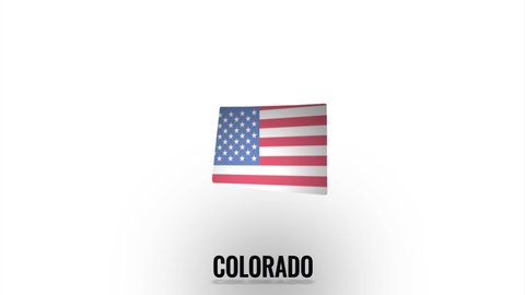 3d creative Colorado state lettering isolated on white. 3d Colorado state. USA. United States of America. Text or labels Colorado with silhouette
