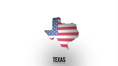 3d creative Texas state lettering isolated on white. 3d Texas state. USA. United States of America. Text or labels Texas with silhouette