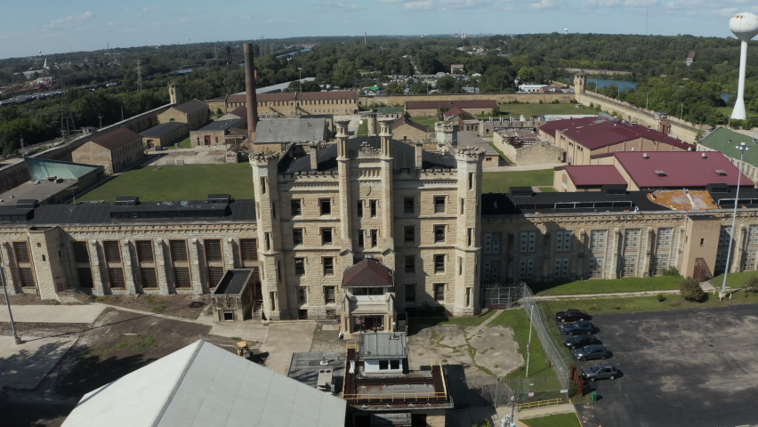 Chicago , Illinois , United States - 09 11 2021: Historical Joliet Penitentiary, built in 1852 and later decommissioned in 2002. Now a museum and popular tourist attraction