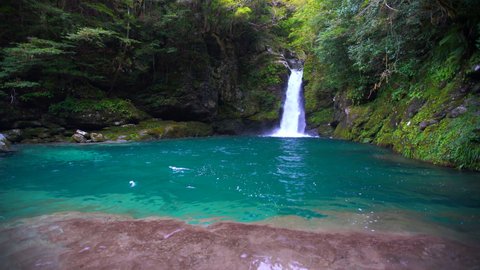 Blue waterfall Nikobuchi(Location: Kochi Prefecture, Japan)