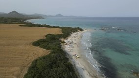 Aereal view of a beaches in Sardinia