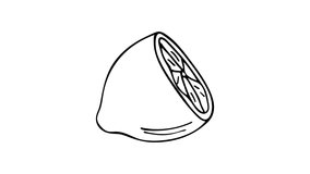 Doodle cut lemon animation. Line drawing video animation of lemon slice. Line animation of cut lemon - Powered by Shutterstock - Get 15% off with code: PIKWIZARD15