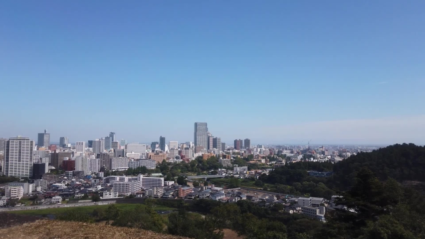 Photographed the city of Sendai from Aoba Castle.