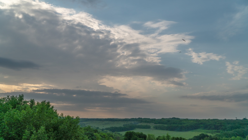 Accelerated movement of clouds in the sky. Timelapse.