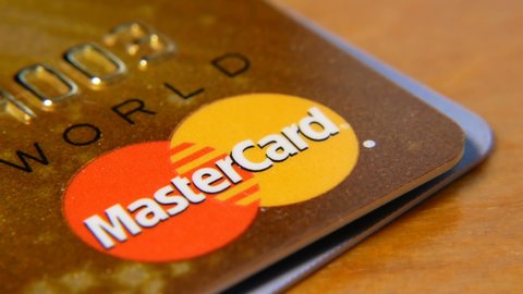 Dnipro Ukraaine - 09 09 21: Visa credit card vs Mastercard, plastic bank card, credit or debit cards of various payment systems