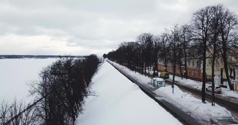 Russian Winter in Yaroslavl with orthodox churh