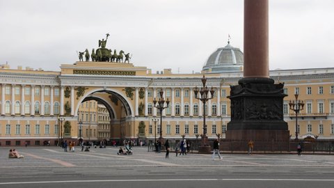 palace square, Alexandria column, the Hermitage in St. Petersburg