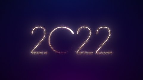 Happy New Year 2022 animation with dynamic particles