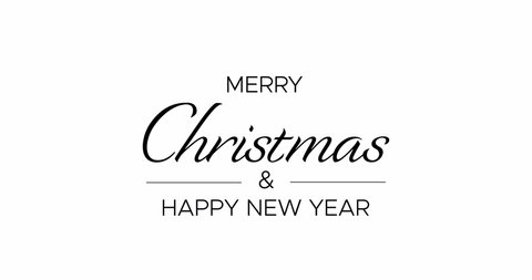 Merry Christmas and Happy New Year Animated Appearing Text with Handwriting Effect. Holiday Greeting Animation
