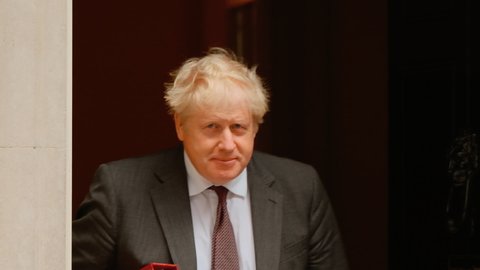 LONDON, September 2021 - Boris Johnson leaves 10 Downing Street after a major reshuffle of the Cabinet ministers