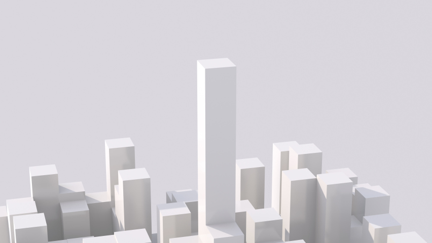 Group of white blocks. Abstract monochrome animation, 3d render.