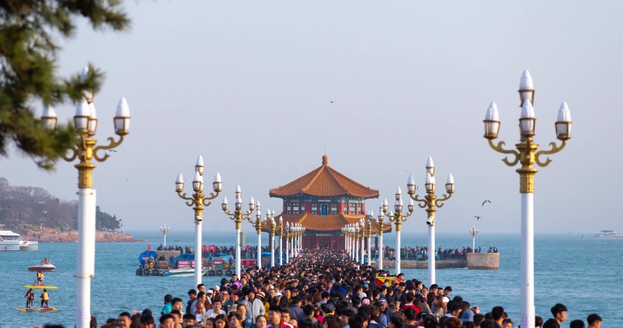 Zhanqiao Scenic Area in the South of Qingdao City