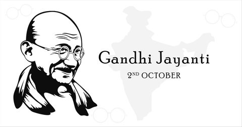 Gandhi Jayanti, 2 October, motion graphics.
