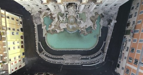 The Trevi Fountain in Rome
Aerial shot of the fountain, a tourist destination from all over the world.