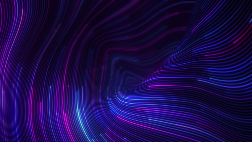 Futuristic stream of neon rays. Particle trails background. Communication and technology concept. Seamless loop. | Shutterstock HD Video #1079554256