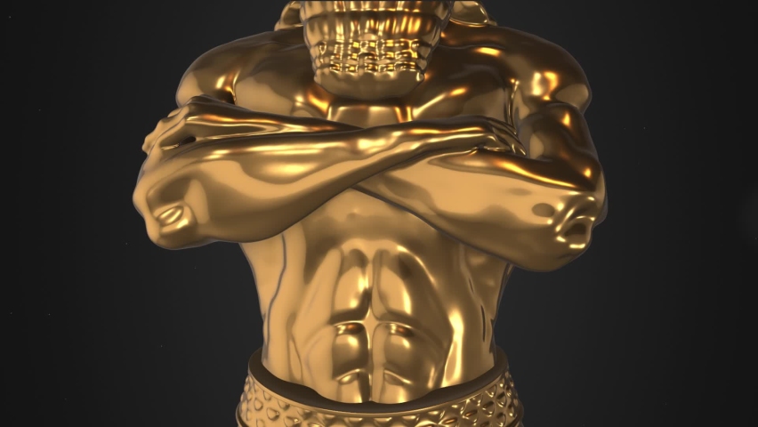 King Nebuchadnezzar's Dream Golden Statue (Daniel's Prophecies) Presentation [60sec 60fps Looping Background]	 Royalty-Free Stock Footage #1079554529