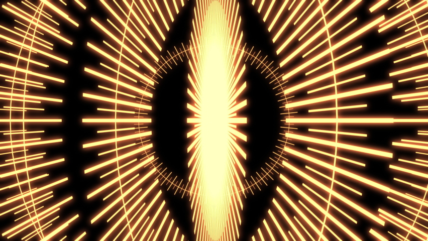 3D Geometric Eyeball Yellow L VJ Loop Animation Background