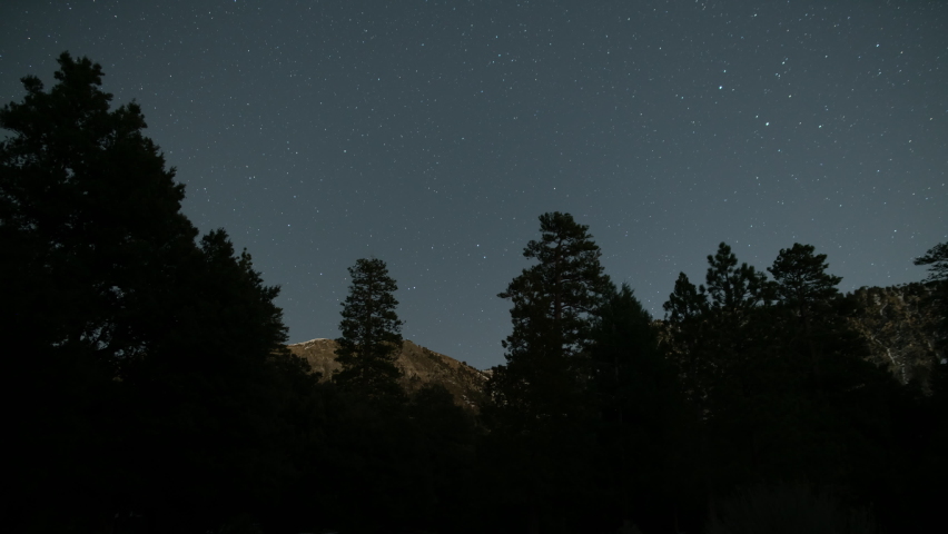 Startrails Winter Forest Mountain 24mm Northeast Time Lapse San Gabriel Mountains National Monument California USA