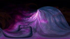 Moving purple substance on a black background