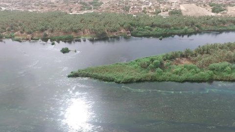 arial view of the Euphrates River Hdetha city in western Iraq