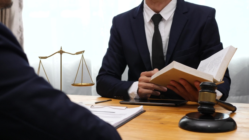 Lawyers having  Concepts of  Legal services at the law office Royalty-Free Stock Footage #1079573819