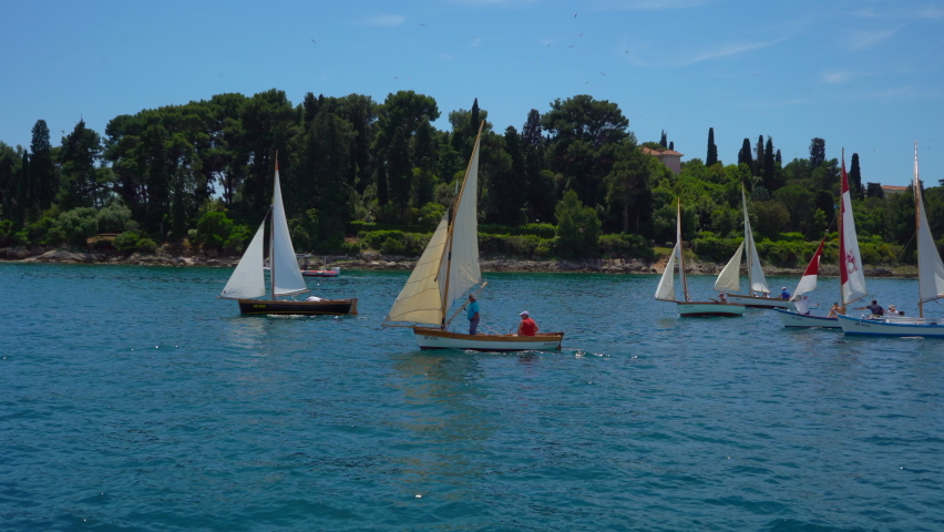 historical old boat regatta in the city of Rovinj
