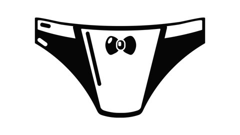 Underpants girl icon animation simple best object on white