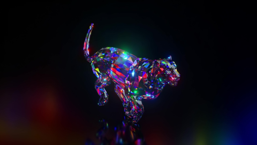 Collection of diamond animals. Running cheetah. Nature and animals concept. 3d animation of a seamless loop. Low poly Royalty-Free Stock Footage #1079604464