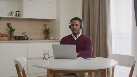 Young Adult African American Male Working Stock Footage Video (100% ...