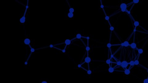 Digital animation of small blue mathematical models,ing in space, isolated on black background. VJ Loops.
