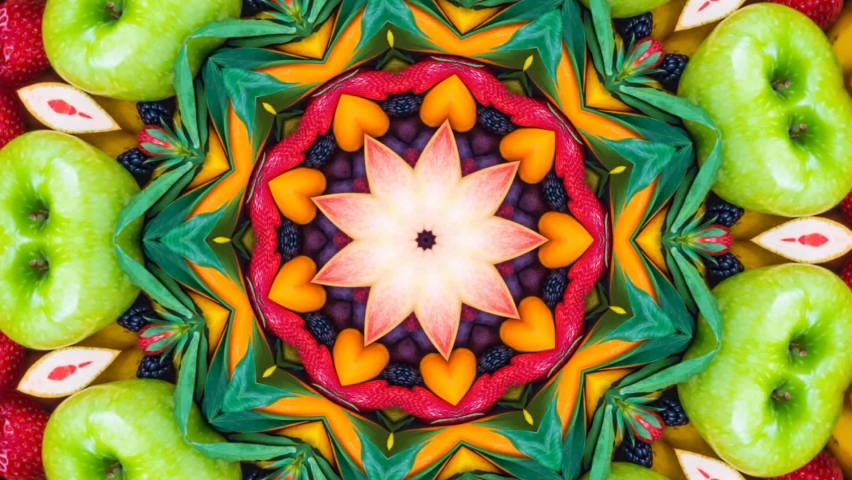 Footage stop motion animation graphic illustration mandala background geometric kaleidoscope shape abstract full color Royalty-Free Stock Footage #1079620031