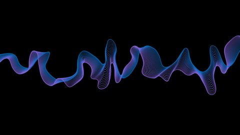 Blue purple abstract neon soundwaves concept motion background. Seamless looping. Video animation Ultra HD 4K 3840x2160