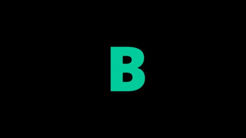 Animated letter B of the English alphabet, learning English alphabet letters. Black background with colored lines and Alphabet in the center Trailer Style