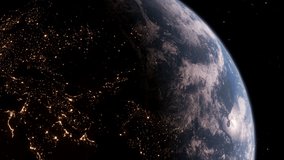 3D earth from high earth orbit. 4k Earth From Space. Sunrise view of Europe from space. Planet earth from space. The elements of this video furnished by NASA. 