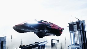 young girl on a flying car in the futuristic city. Over clouds. Future concept. Realistic 4k animation. - Powered by Shutterstock - Get 15% off with code: PIKWIZARD15