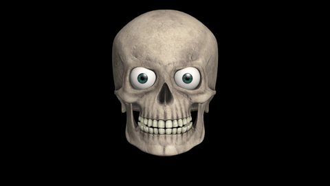 Halloween footage. All Hallows' Eve 3D animation. All Saints' Eve intro. 3D Skull animation. Hallowe'en. Looped. 