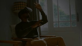 Animation of network of connections, globe and data processing over man in vr headset. global connections, technology and digital interface concept digitally generated video. - Powered by Shutterstock - Get 15% off with code: PIKWIZARD15