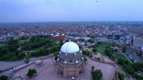 Tomb of Shah Ruk e Alam Multan Pakistan Aerial view