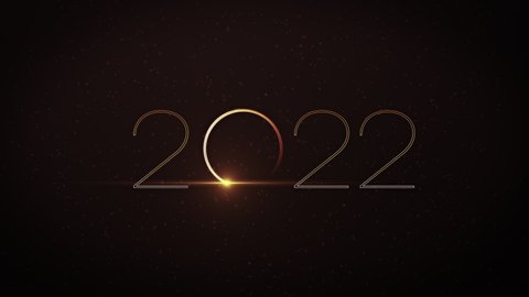 Happy New Year 2022 video animation with dynamic particles