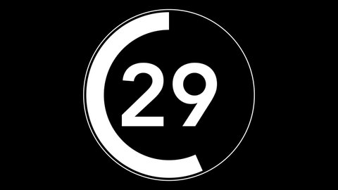 50 Seconds Simple Countdown Timer Stock Footage Video (100% Royalty