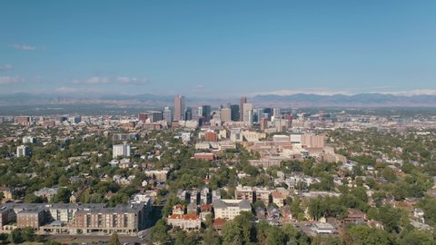 Beautiful 4k drone footage of downtown Denver Colorado USA