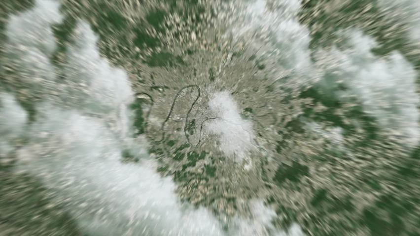 Earth zoom in from outer space to city. Zooming on Paris, France. The animation continues by zoom out through clouds and atmosphere into space. View of the Earth at night. Images from NASA. 4K | Shutterstock HD Video #1079746637